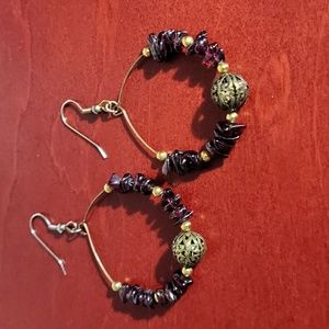 Genuine Garnet Gem Earrings ~ January Birthstone